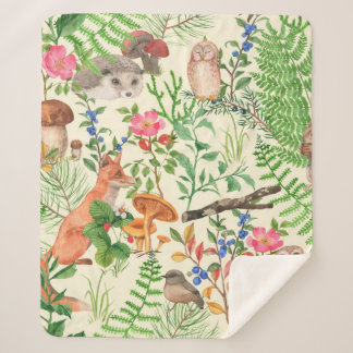 Couverture Sherpa Motif sans couture dessiné à la main avec aquarell