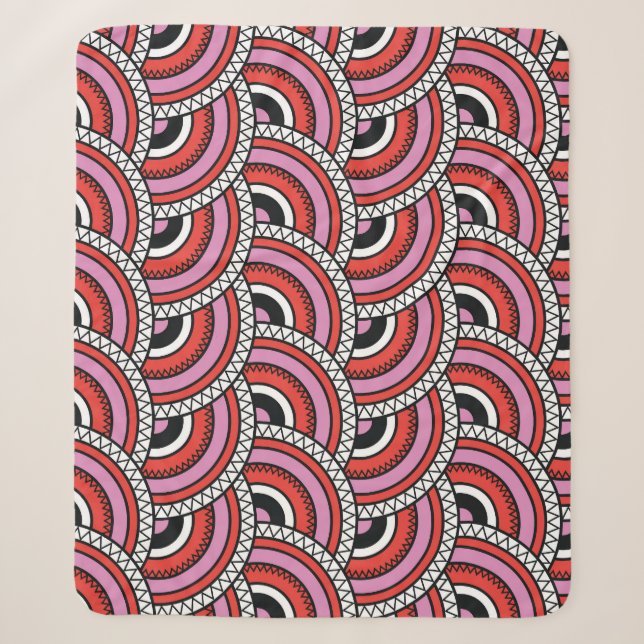 Couverture Sherpa Motif sans couture géométrique rétro (Devant)