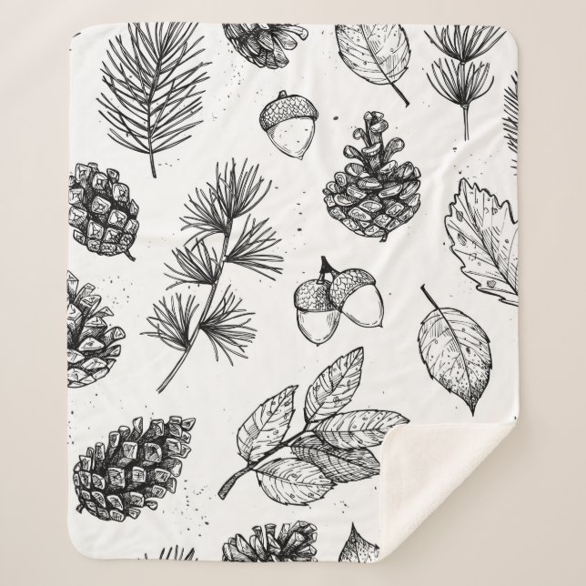 Couverture Sherpa Motif sans couture. Illustrations vintages dessiné (Devant)