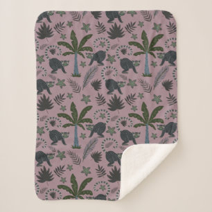 Couverture Sherpa Motif sans couture Les animaux tropicaux sauts de