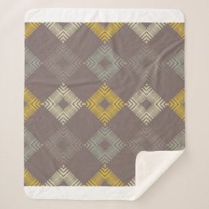 Couverture Sherpa motif sans couture pois. Mosaïque de figu ethnique