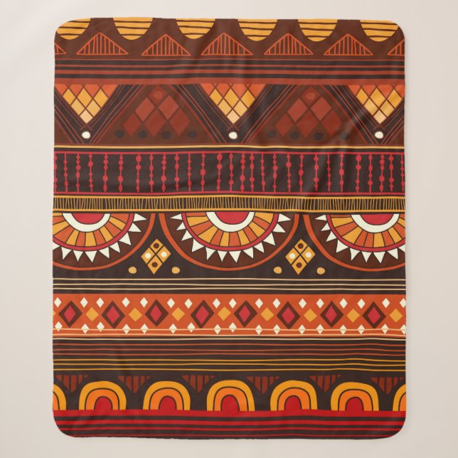 Couverture Sherpa Motif sans couture tribale.  (Devant)