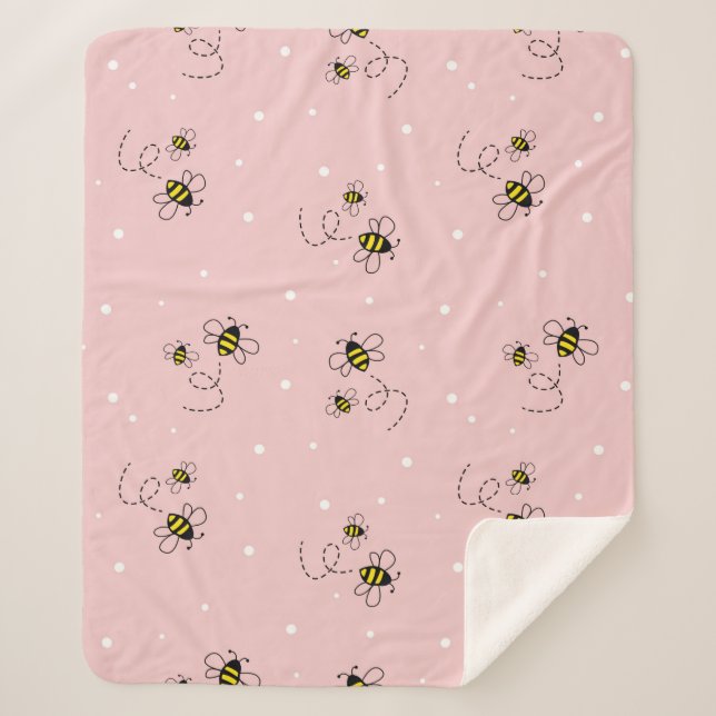 Couverture Sherpa Motif sans soudure sur arrière - plan pastel. Vint (Devant)