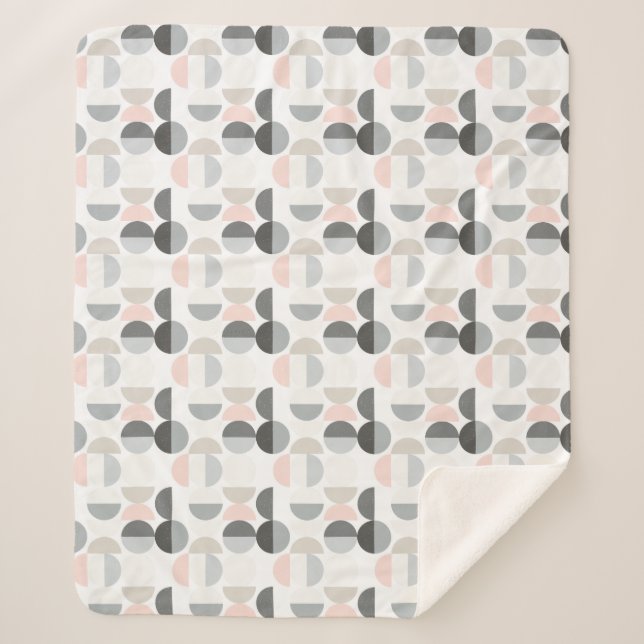 Couverture Sherpa Motif scandinave de demi-cercle de style (Devant)