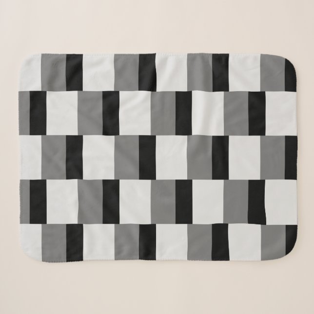 Couverture Sherpa Motif simple noir et gris (Devant (Horizontal))