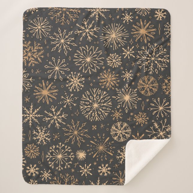 Couverture Sherpa Motif Snowflake (Devant)
