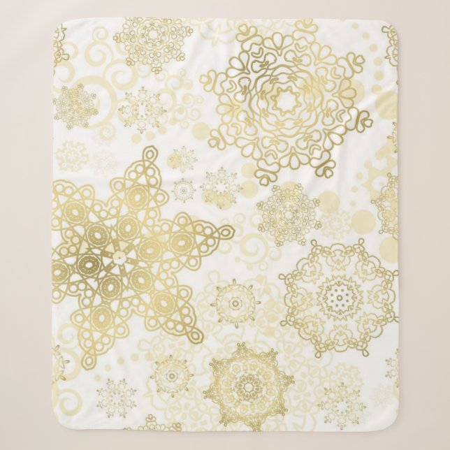 Couverture Sherpa Motif Snowflake (Devant)