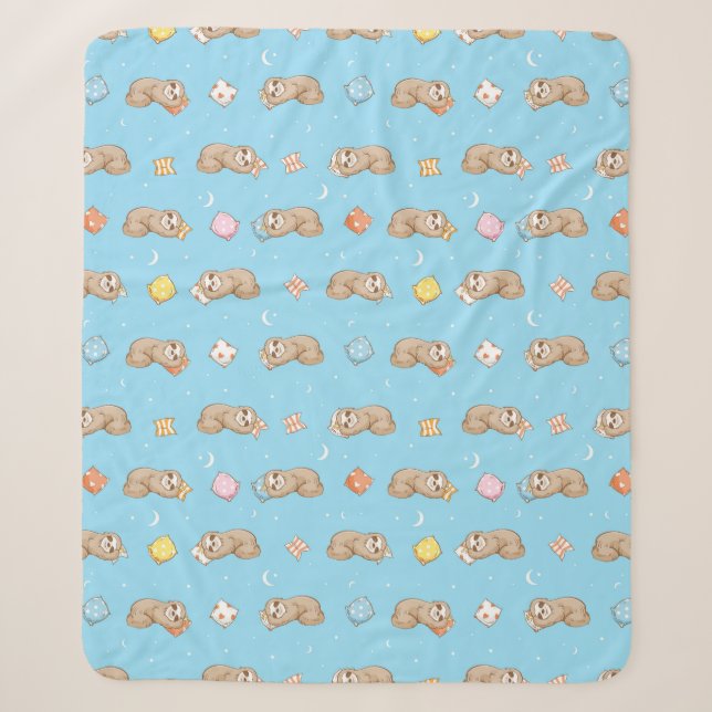 Couverture Sherpa Motif somnolent de paresse de temps (Devant)