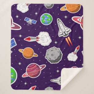 Couverture Sherpa Motif spatial