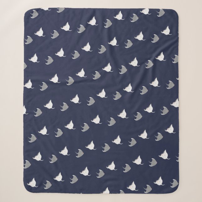 Couverture Sherpa Motif Stingray (Devant)