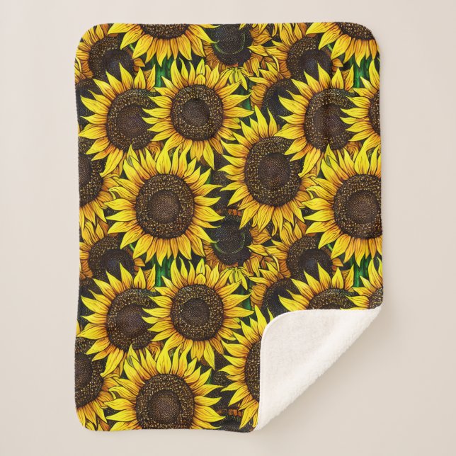 Couverture Sherpa Motif Sunny Large (Devant)