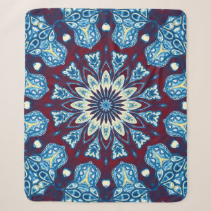 Couverture Sherpa Motif symétrique coloré d'aquarelle fondue. V