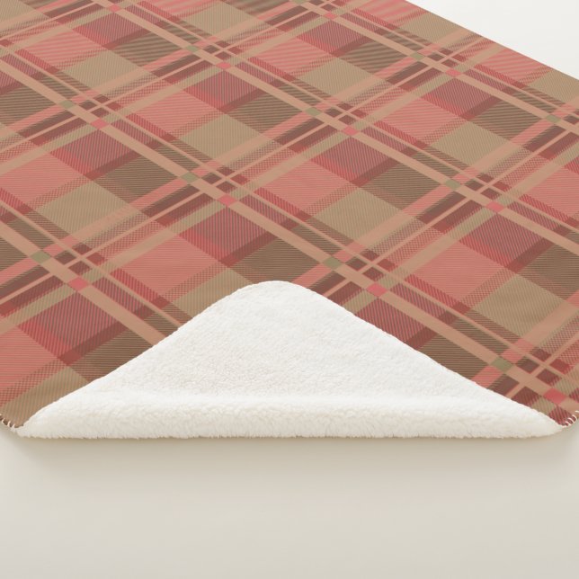 Couverture Sherpa Motif Tartan Lady Écossaise Rose (3/4)