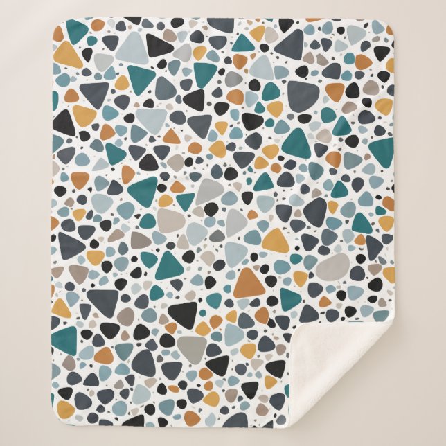 Couverture Sherpa Motif Terrazzo (Devant)
