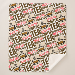 Couverture Sherpa MOTIF THÉ CAFÉ, Sherpa Blanket