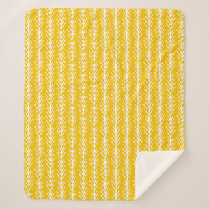 Couverture Sherpa Motif tiré par la main de blé d'or
