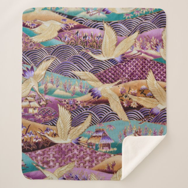 Couverture Sherpa Motif tissu textile (Devant)