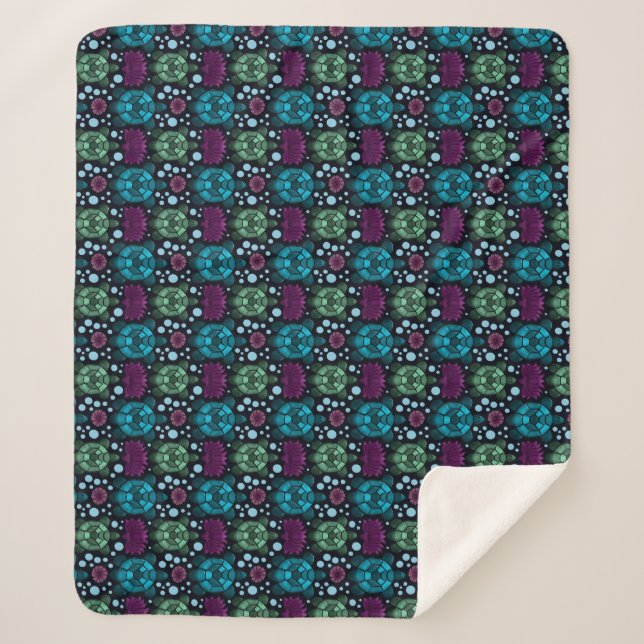 Couverture Sherpa Motif Tortue de Mer & Fleur de Lotus  (Devant)