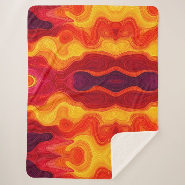 Couverture Sherpa Motif Tourbillon Vibrant  (Devant)