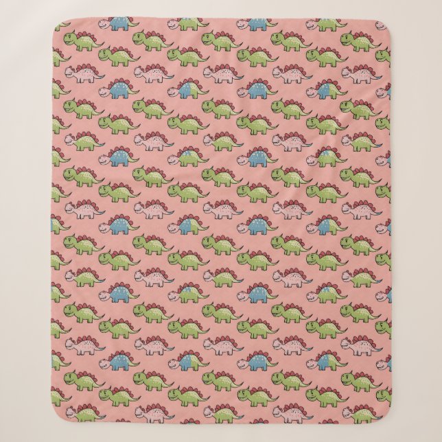 Couverture Sherpa Motif transparent de dinosaure mignon (Devant)
