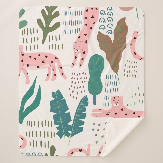 Couverture Sherpa Motif transparent de la jungle (Devant)