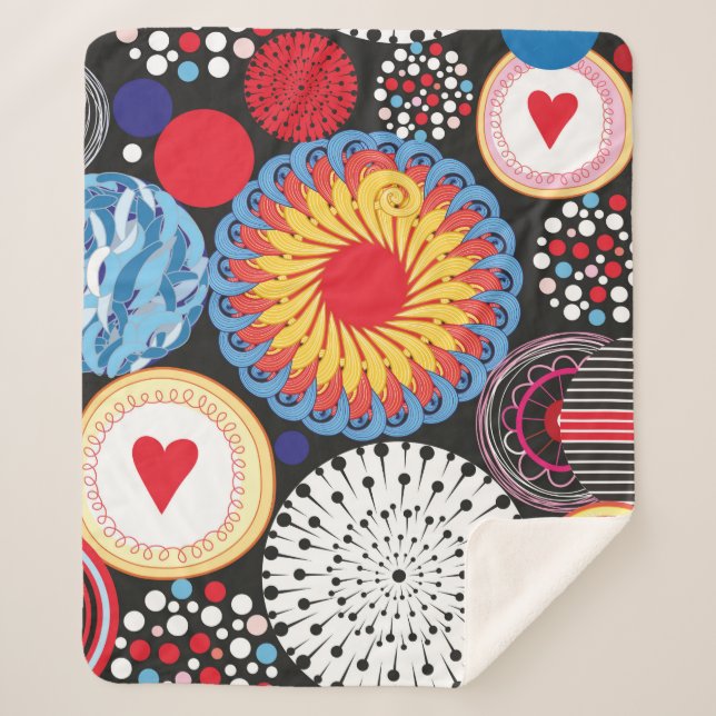 Couverture Sherpa Motif transparent lumineux de différents éléments  (Devant)