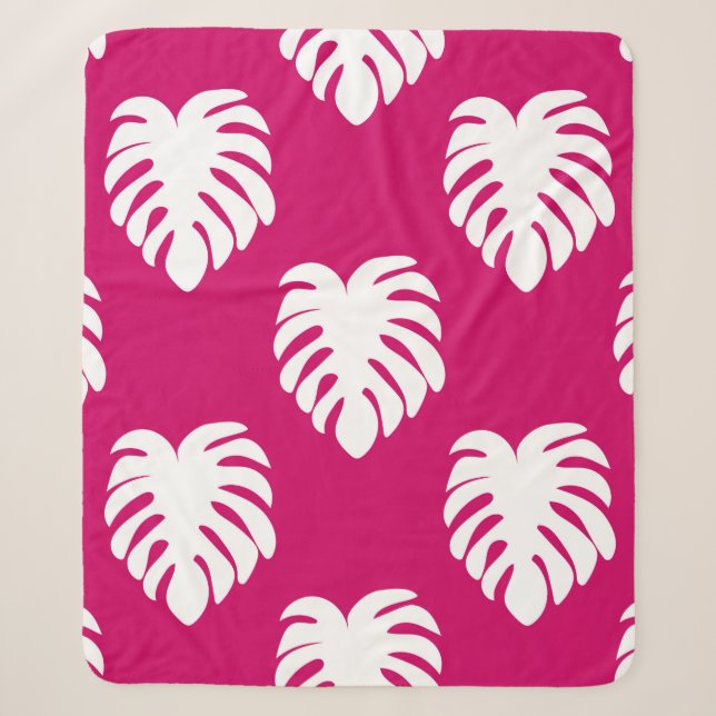 Couverture Sherpa Motif transparent tropical avec monstère. art, dos (Devant)