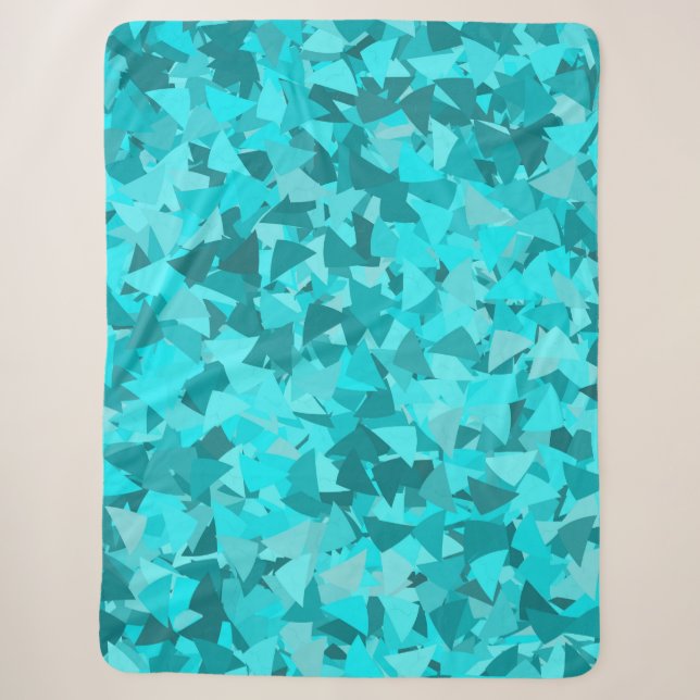Couverture Sherpa Motif Triangle Bleu sarcelle (Devant)