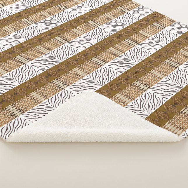 Couverture Sherpa motif tribal africain ethnique (3/4)