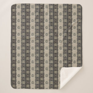 Couverture Sherpa motif tribal africain ethnique. Adinkra simbols.