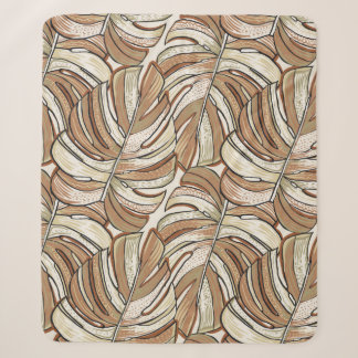 Couverture Sherpa Motif tropical. Conception graphique avec mons ext