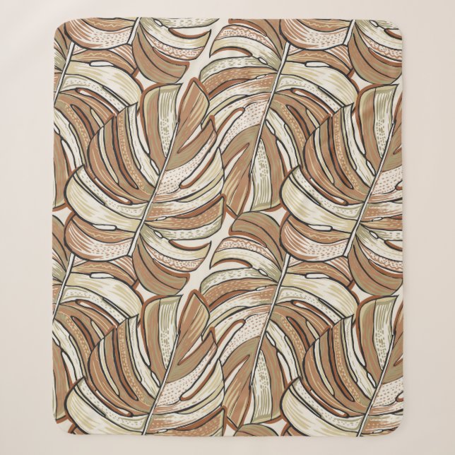 Couverture Sherpa Motif tropical. Conception graphique avec mons ext (Devant)