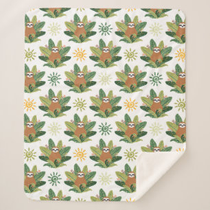 Couverture Sherpa Motif tropical de paresse