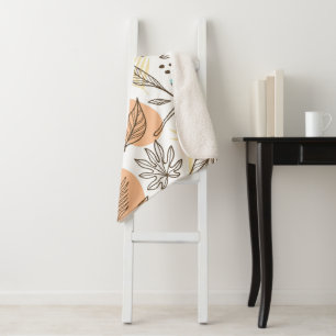 Couverture Sherpa Motif tropical d'été dessiné à la main