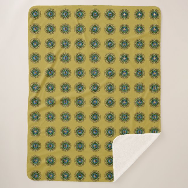 Couverture Sherpa Motif tropical kiwi (Devant)