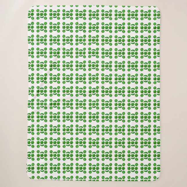 Couverture Sherpa Motif vert (Devant)