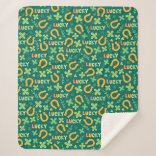 Couverture Sherpa Motif vert CHANCEUX irlandais