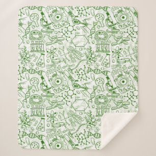 Couverture Sherpa Motif vert de biologie