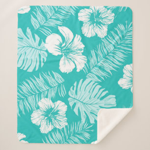 Couverture Sherpa Motif vintage sans couture avec feuilles de p trop