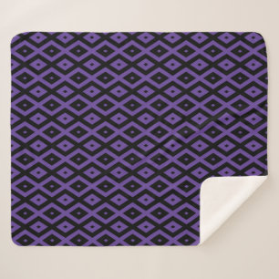Couverture Sherpa Motif violet et diamant noir