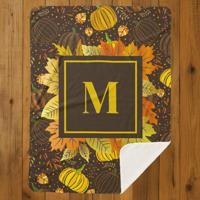 Couverture Sherpa Motifs de citrouilles automne récolte (Créateur téléchargé)