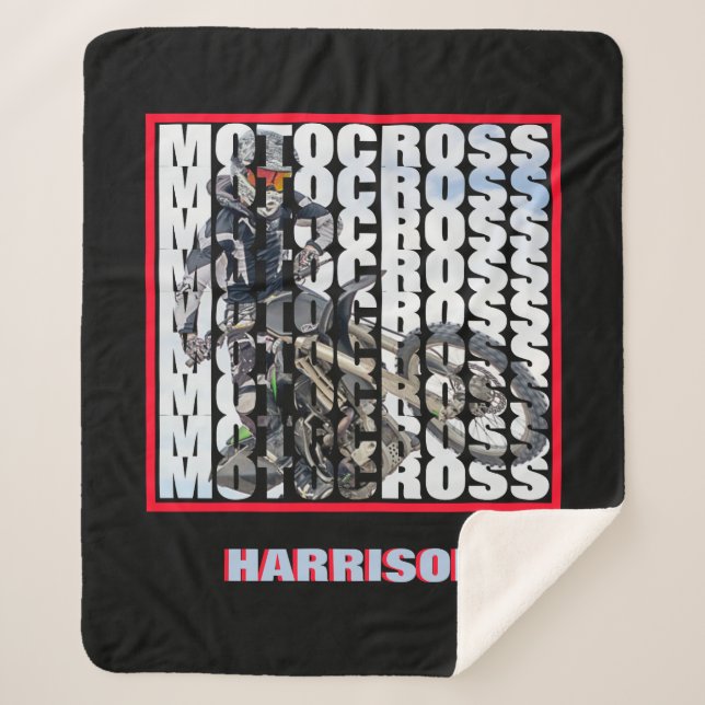 Couverture Sherpa Motocross Sports Dirt Biker Personnalisé (Devant)
