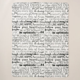 Couverture Sherpa Mots Inspirants Noir Blanc