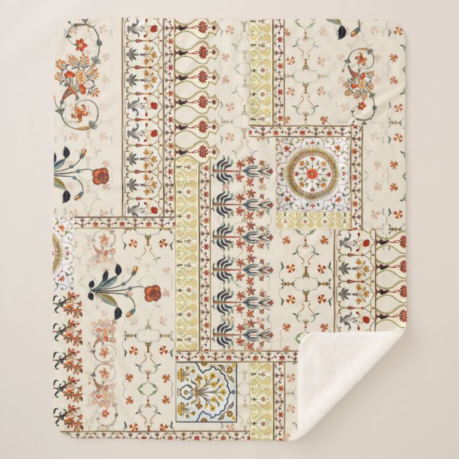 Couverture Sherpa Mughal Floral Paisley : Ethnic Digital Elegance. (Devant)