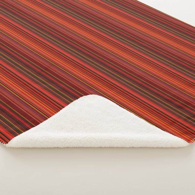 Couverture Sherpa Multicolor - Style tendance - Motif en bande (3/4)