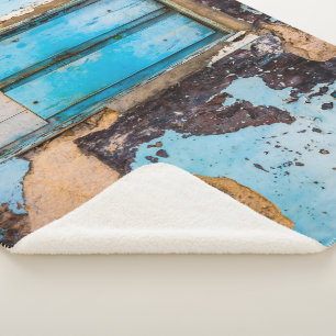 Couverture Sherpa Mur bleu et porte