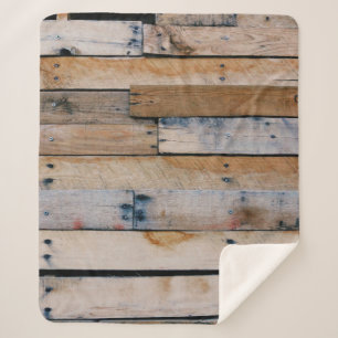 Couverture Sherpa mur Brown en bois