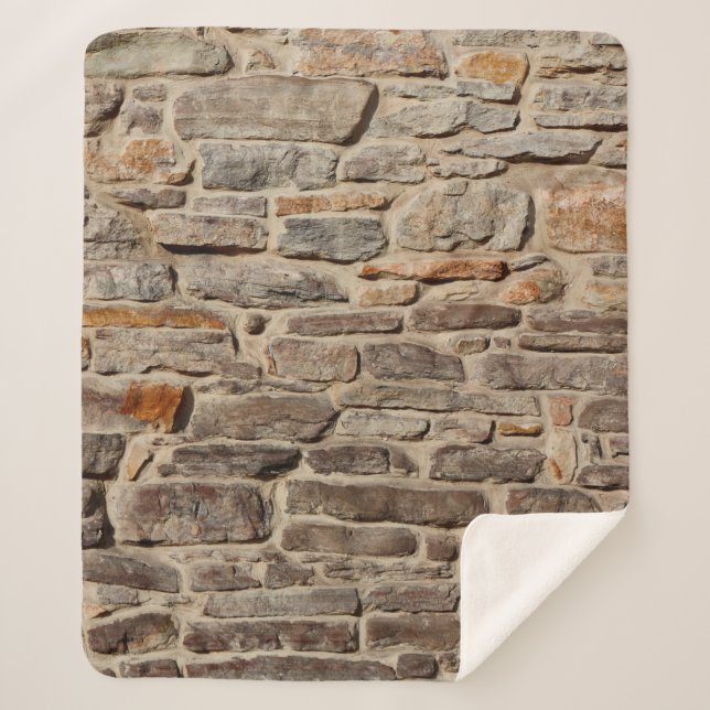Couverture Sherpa Mur de pierre texture rustique arrière - plan (Devant)