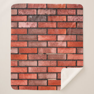 Couverture Sherpa Mur en brique rouge, arrière - plan en brique roug