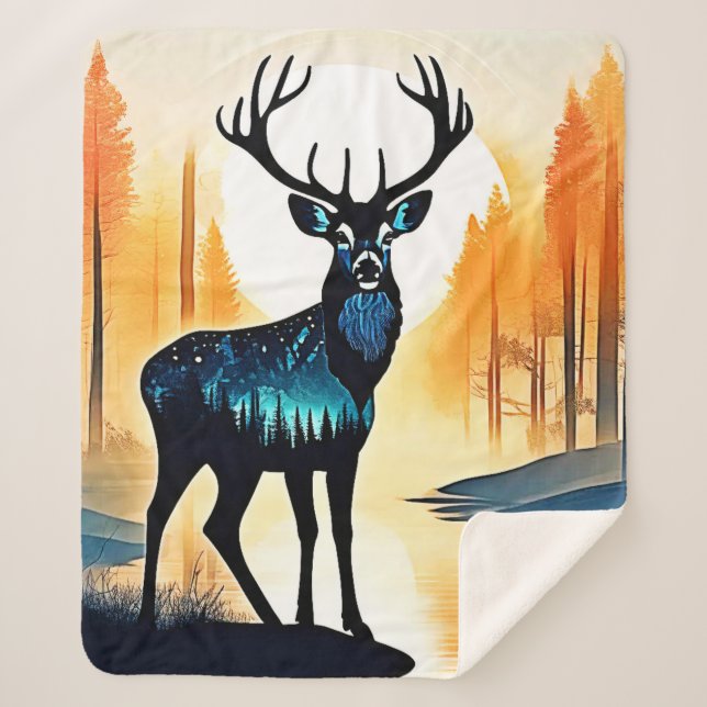 Couverture Sherpa Mystical Forest Deer (Devant)